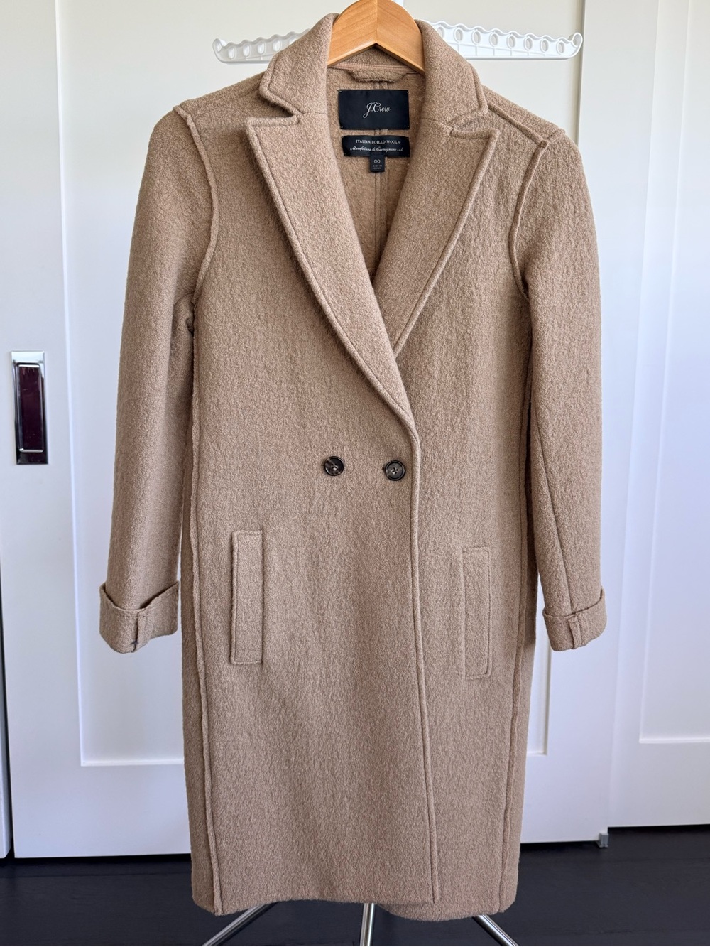 J.Crew Italian Boiled Wool Camel Coat